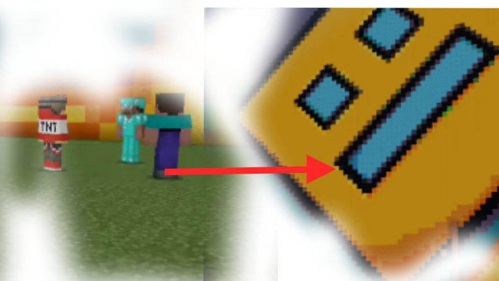 Нуб, Про, Грифер построить для меня огромное приложение Geometry Dash. смотреть онлайн