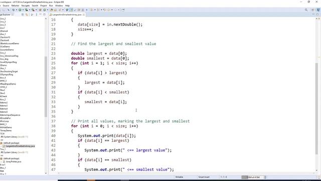 java array , prompts users to enter double numbers to create an array, Q to stop, marks min/max смотреть онлайн