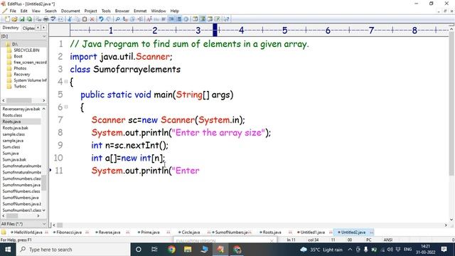 Program to find sum of elements in a given array || Java Program to Find The Sum of Array Elements смотреть онлайн