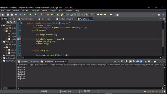 Java Algorithms: Getting the digits of a Number, using Modulus смотреть онлайн