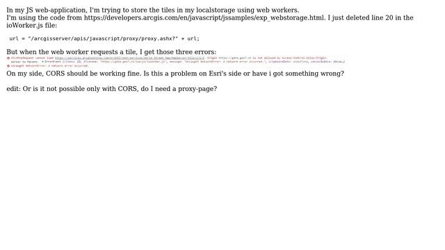 GIS: ArcGIS JSAPI - web workers CORS issue смотреть онлайн