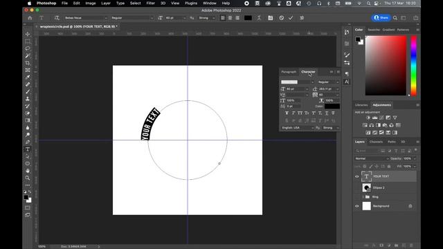 How To Wrap Text Around A Circle In Photoshop CC смотреть онлайн