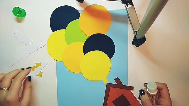 Видео-урок для детей. Аппликация "Летающий дом". смотреть онлайн