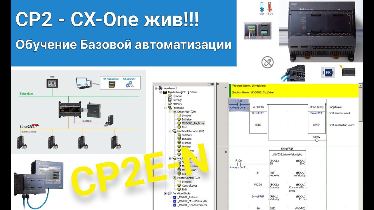 1 Часть. Программирование ПЛК CP2. Работа со средой CX-ONE. Подключение к ПЛК, Создание проекта.