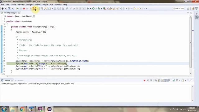 How to use range(TemporalField field) method of Month Enum? | Java 8 Date and Time смотреть онлайн