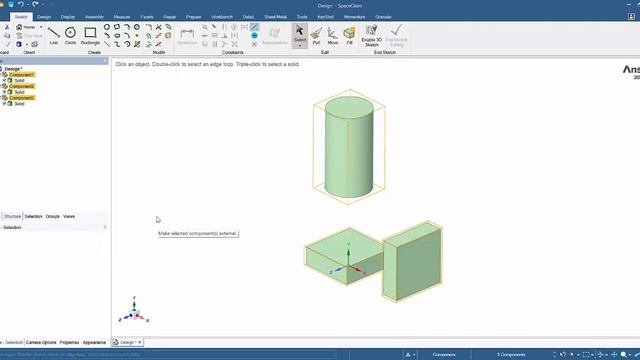 How to save different components to external file in SpaceClaim? смотреть онлайн