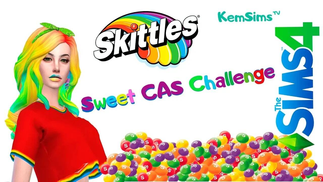 Sweet CAS Challenge | The Sims 4 | Сладкий челлендж -Skittles смотреть онлайн