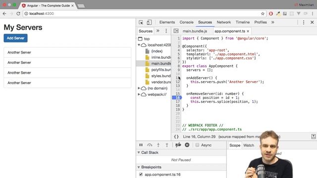 4. Debugging Angular - 2 Debugging Code in the Browser Using Sourcemaps смотреть онлайн