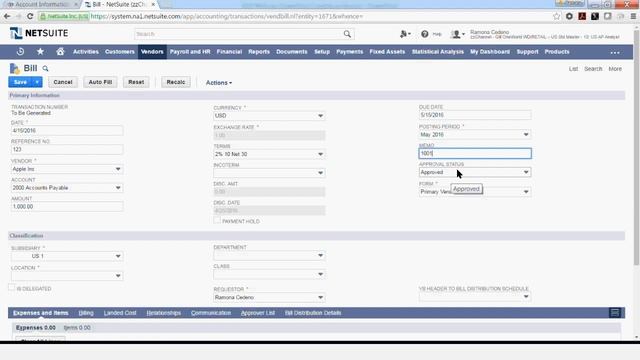 NetSuite Tutorial: How To Enter a Vendor Invoice смотреть онлайн