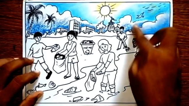 Swachh sagar surakshit sagar Drawing | Clean Coast Safe Sea | Garbage free india drawing смотреть онлайн