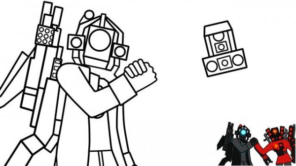 How to draw TITAN Cameraman and TITAN Speaker Man HANDSHAKE Skibidi Toilet