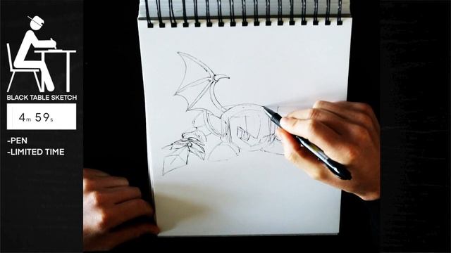Drawing 'Meta Knight Kirby' in 10 MINUTES, in PEN - Black Table Sketch смотреть онлайн