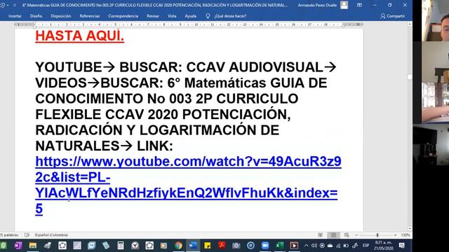 Clase 2020-05-21 6° Matemáticas GUIA DE CONOCIMIENTO No 003 2P CURRICULO FLEXIBLE ... parte 1 de 2 смотреть онлайн