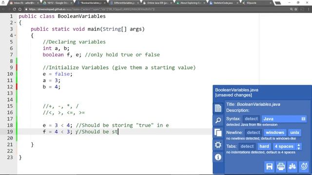 Boolean Variable Intro (Java) смотреть онлайн