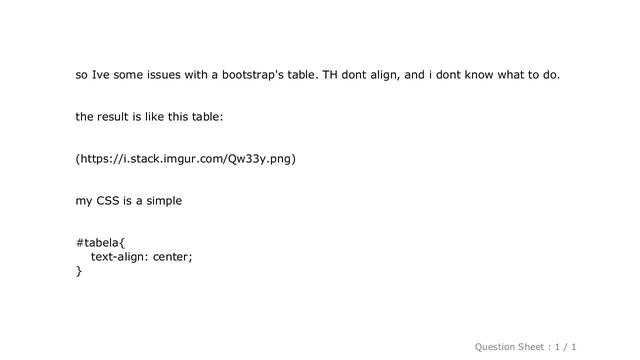 HTML : How to align a th in bootstrap table смотреть онлайн