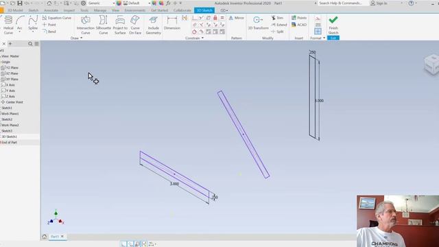 Autodesk Inventor, using a 3 D sketch to twist an object смотреть онлайн