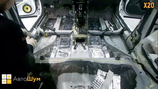 Шумоизоляция пола с арками Honda Accord в уровне Премиум. Автошум.