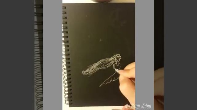 Рисунок в блокноте с черными листами. смотреть онлайн