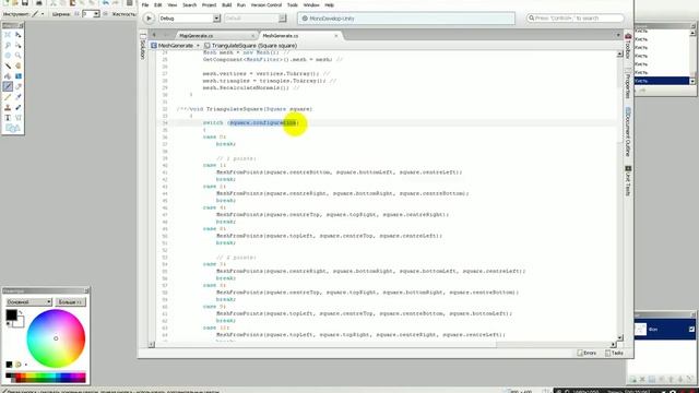 Unity 3D. Урок 3. RTS. Карта мира (Часть 3). Основа метода "Марширующих треугольников". смотреть онлайн