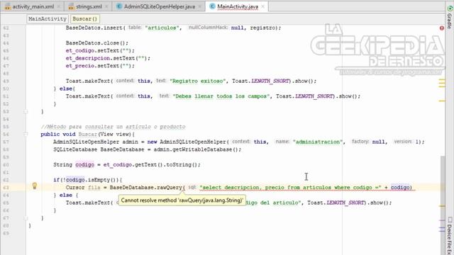 Curso Android desde cero #31 | Base de datos – Consultas (SQLite) en Android смотреть онлайн