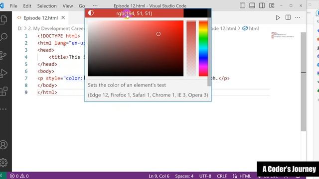 HTML5 - Episode 12 - RGB and RGBA Colors смотреть онлайн