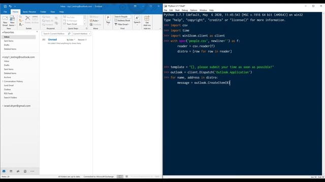 How to send BULK EMAIL from Outlook using Python # 2 смотреть онлайн