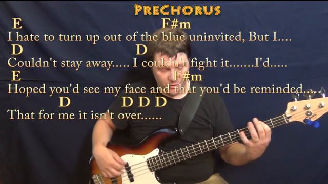 Someone Like You (Adele) Bass Guitar Cover Lesson in A with Chords/Lyrics смотреть онлайн