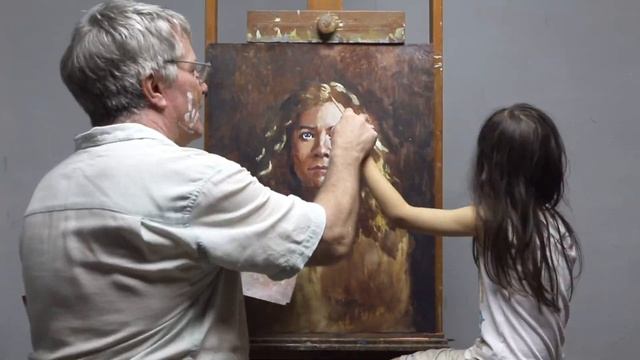 Timelapse Oil Painting Portrait in 3 mins. смотреть онлайн