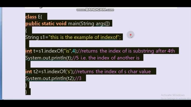 string indexof() in java смотреть онлайн
