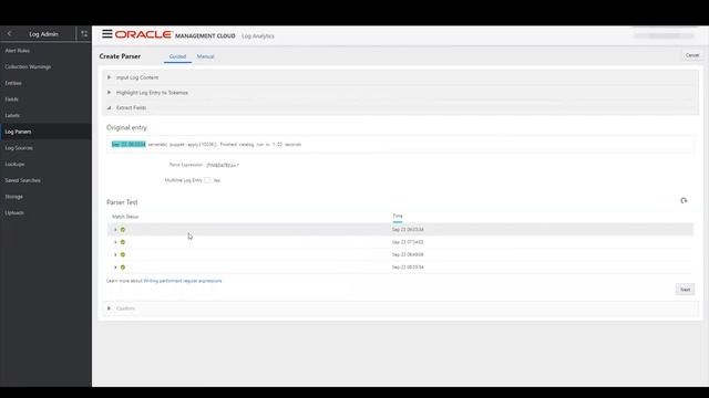 OMC Log Analytics - Guided Parser Builder Basic Demo смотреть онлайн