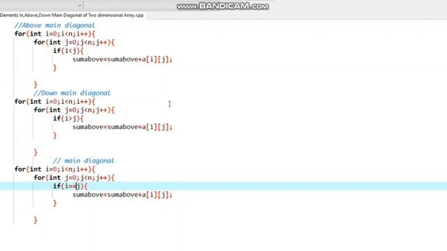 Sum In,Above,Below Main Diagonal of Square Two Dimensional Array смотреть онлайн