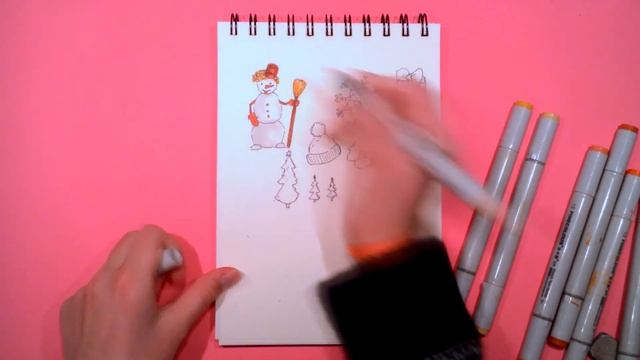 МТР #2 ♥ Зимние рисуночки ♥ Как нарисовать снеговика, ёлку, снежинку... смотреть онлайн