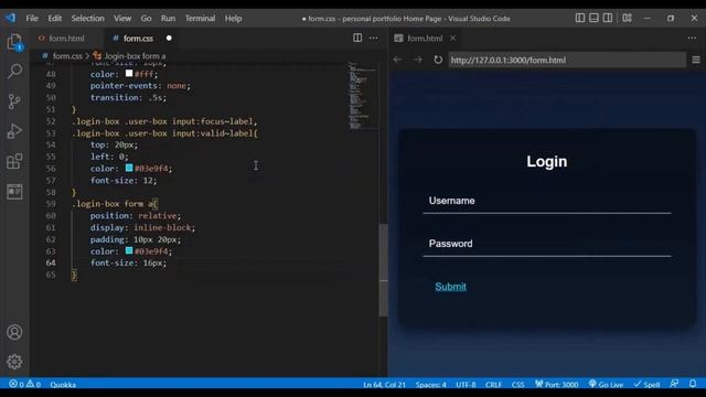 Login Form with Floating Placeholder and light button with Source Code смотреть онлайн