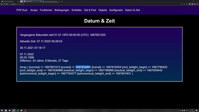 Kurs zur Webentwicklung #035 - PHP: Datum & Zeit смотреть онлайн