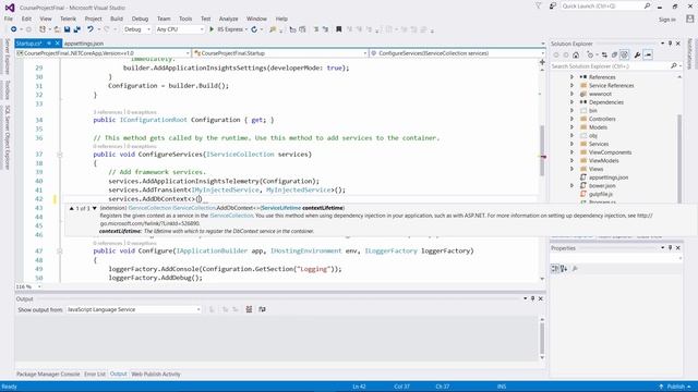 Learning ASP.NET x79 EF Core Dependency Injection Inject DBContext into Configure Services смотреть онлайн