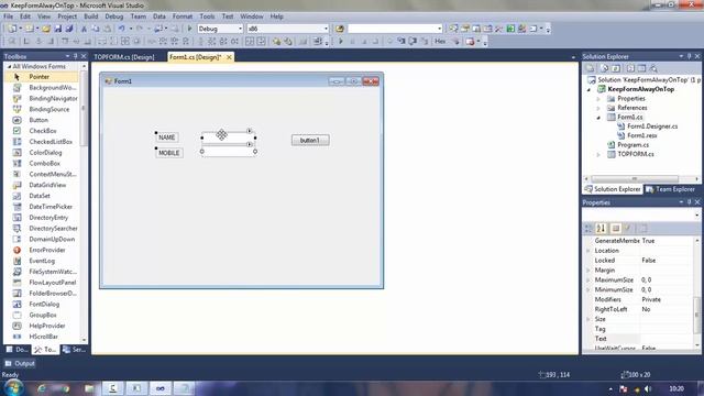 How Keep Windows form allways on top other forms c#.net смотреть онлайн