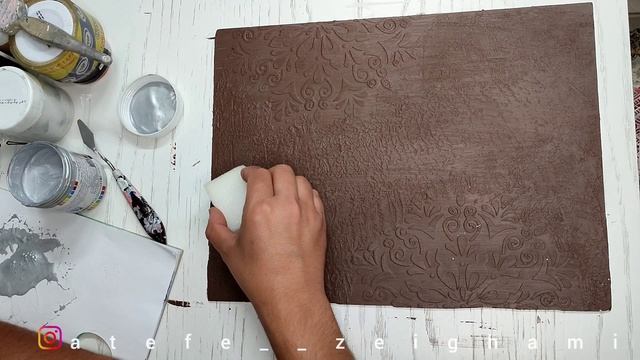 Easy texture patina painting tutorial with acrylic/how to paint texture paste смотреть онлайн