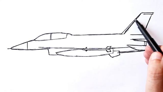 How to draw a Fighter Jet F 16 D смотреть онлайн