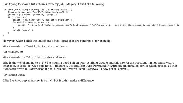 Wordpress: Custom Taxonomy List links being re-written смотреть онлайн