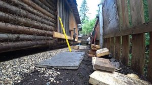 Подъем и выравнивание бани. Замена полов.