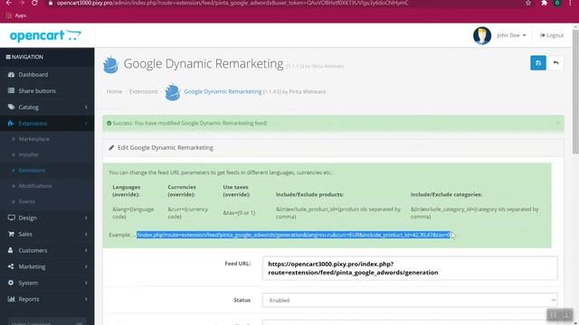 OpenCart Google Dynamic Remarketing Feed (support v. 1.5 - 3.*) смотреть онлайн