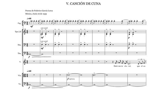 Silvestre Revueltas - 5 Canciones Para Niños Y 2 Canciones Profanas (1938) Score