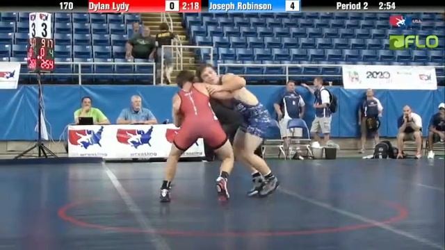 Cadet 170 - Dylan Lydy (Indiana) vs. Joseph Robinson (Illinois) смотреть онлайн