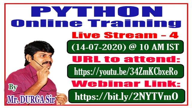 PYTHON Online Training || Live Stream - 4 || By Mr. DURGA Sir смотреть онлайн