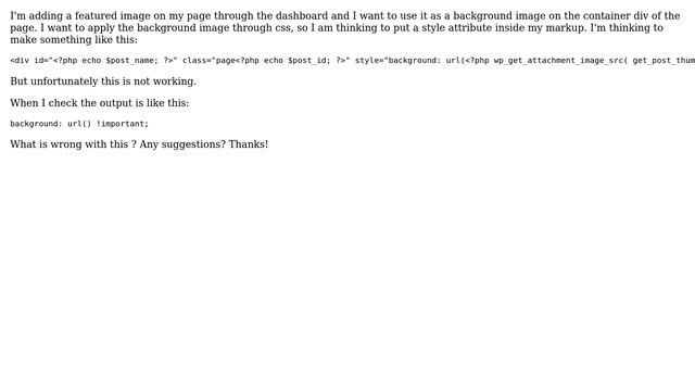 Wordpress: featured image as background image on pages (2 Solutions!!) смотреть онлайн