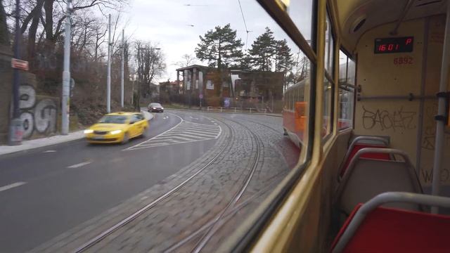 Czech Republic, Prague, tram 23 ride from Národní třída to Královka