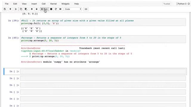 Numpy array creation - When the initial placeholder content or size is known. смотреть онлайн