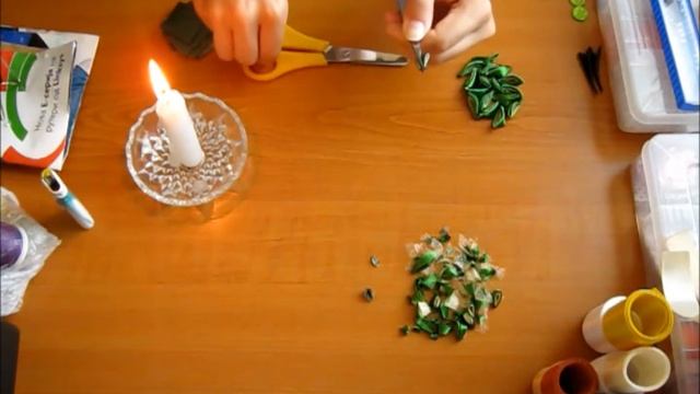 Канзаши заколки для волос "Травка". смотреть онлайн