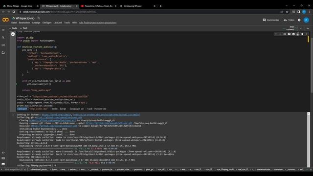 Wie du mit Whisper in Google Colab YouTube-Videos in Textform umwandelst смотреть онлайн