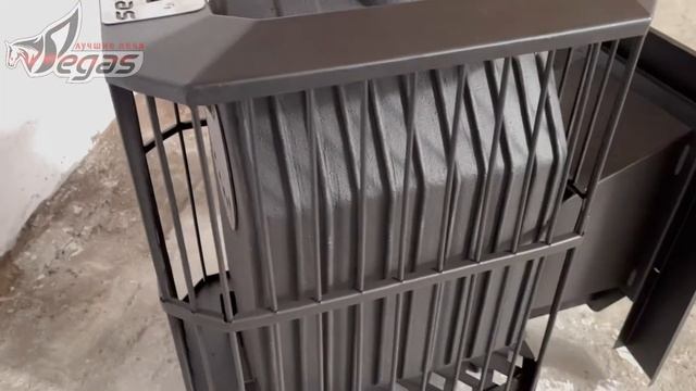 Печь с чугунной цельнолитой топкой и закрытой каменкой из нержавеющей стали! смотреть онлайн